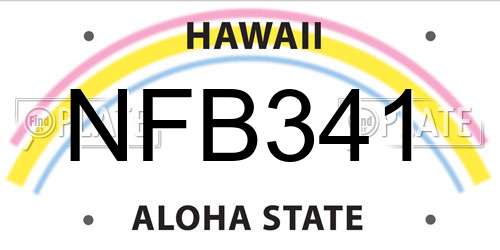 NFB341 Hawaii License Plate