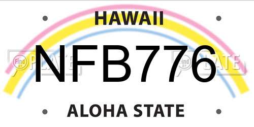 NFB776 Hawaii License Plate