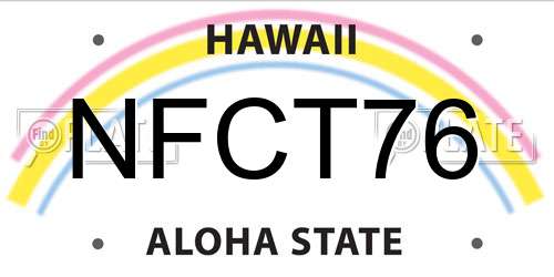 NFCT76 Hawaii License Plate