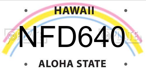 NFD640 Hawaii License Plate