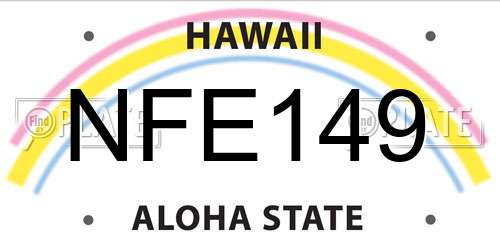 NFE149 Hawaii License Plate