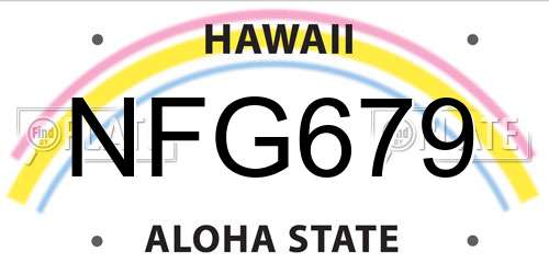 NFG679 Hawaii License Plate