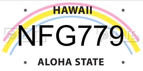 NFG779 Hawaii License Plate