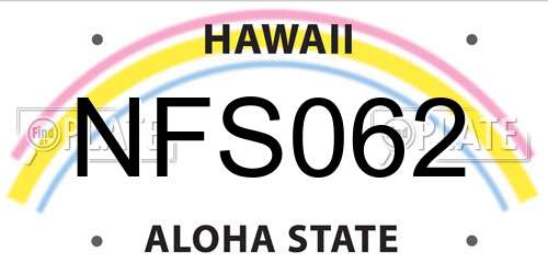 NFS062 Hawaii License Plate