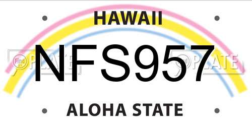 NFS957 Hawaii License Plate