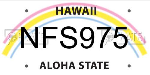 NFS975 Hawaii License Plate