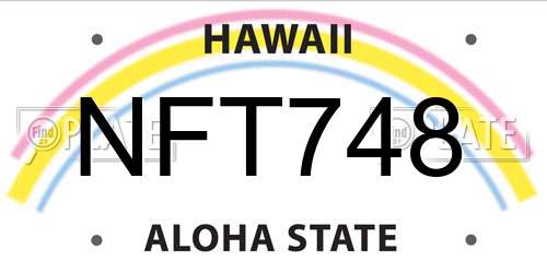 NFT748 Hawaii License Plate