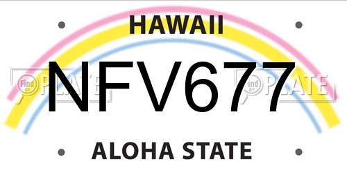 NFV677 Hawaii License Plate
