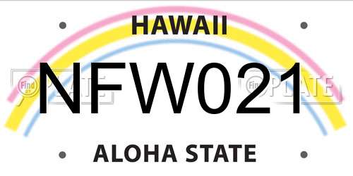 NFW021 Hawaii License Plate
