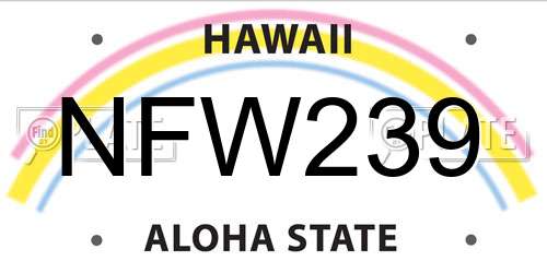NFW239 Hawaii License Plate