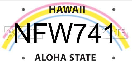 NFW741 Hawaii License Plate