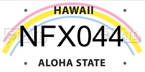 NFX044 Hawaii License Plate