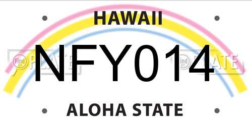 NFY014 Hawaii License Plate