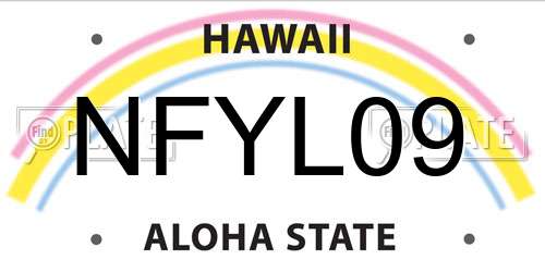 NFYL09 Hawaii License Plate