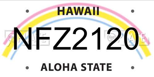 NFZ2120 Hawaii License Plate