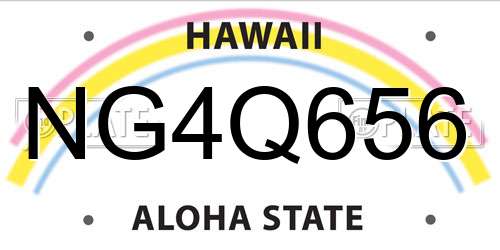 NG4Q656 Hawaii License Plate
