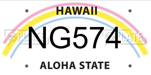 NG574 Hawaii License Plate