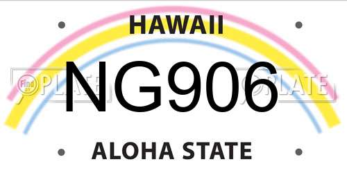 NG906 Hawaii License Plate