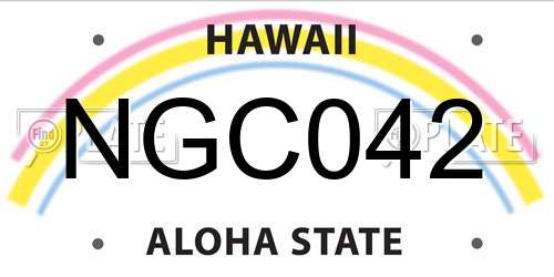 NGC042 Hawaii License Plate