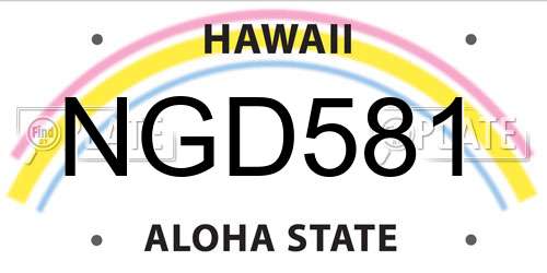 NGD581 Hawaii License Plate
