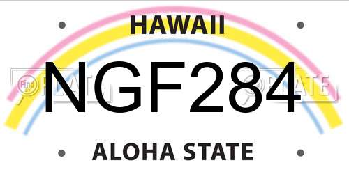 NGF284 Hawaii License Plate
