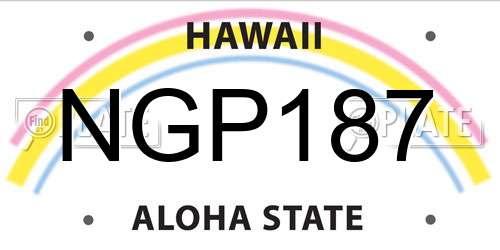NGP187 Hawaii License Plate