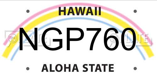 NGP760 Hawaii License Plate