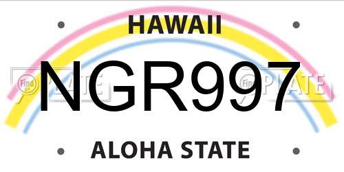 NGR997 Hawaii License Plate