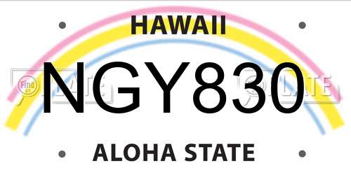 NGY830 Hawaii License Plate