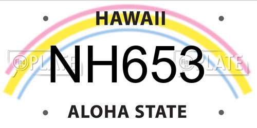 NH653 Hawaii License Plate