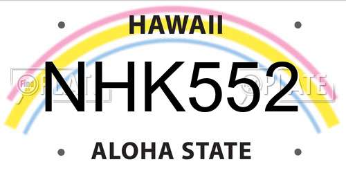 NHK552 Hawaii License Plate