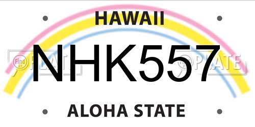 NHK557 Hawaii License Plate