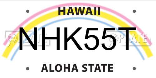 NHK55T Hawaii License Plate