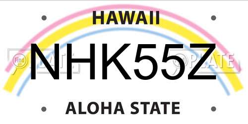NHK55Z Hawaii License Plate
