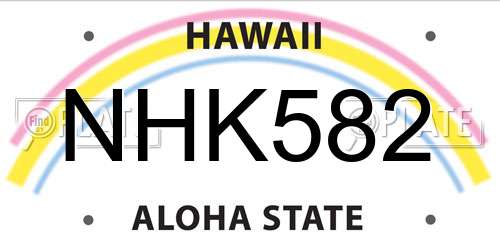 NHK582 Hawaii License Plate