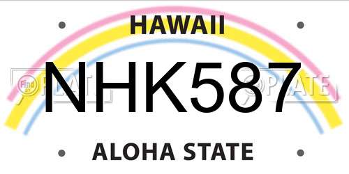 NHK587 Hawaii License Plate