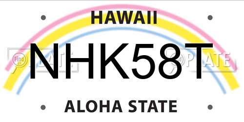 NHK58T Hawaii License Plate