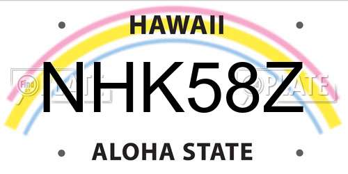 NHK58Z Hawaii License Plate