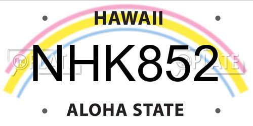 NHK852 Hawaii License Plate