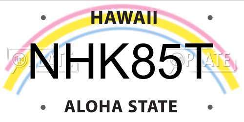 NHK85T Hawaii License Plate