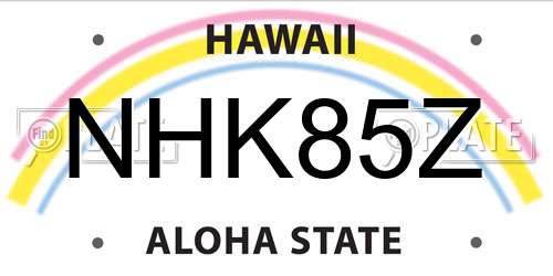 NHK85Z Hawaii License Plate
