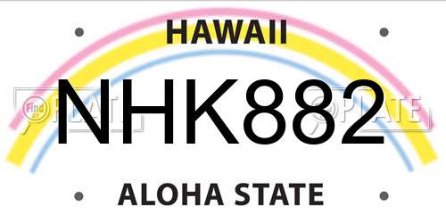 NHK882 Hawaii License Plate