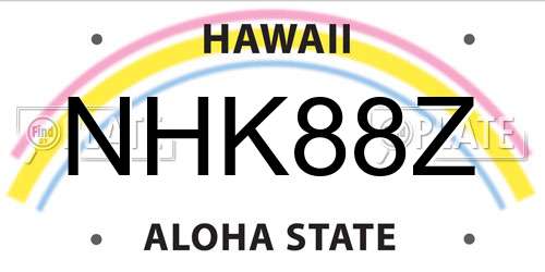NHK88Z Hawaii License Plate