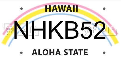 NHKB52 Hawaii License Plate