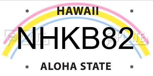 NHKB82 Hawaii License Plate