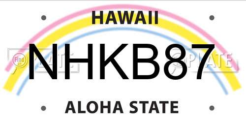 NHKB87 Hawaii License Plate