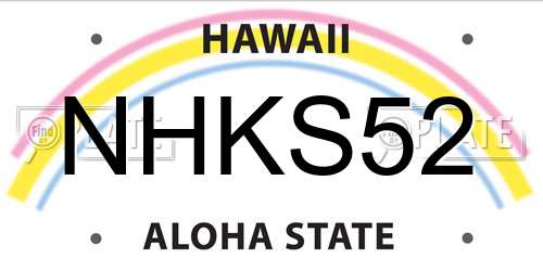 NHKS52 Hawaii License Plate