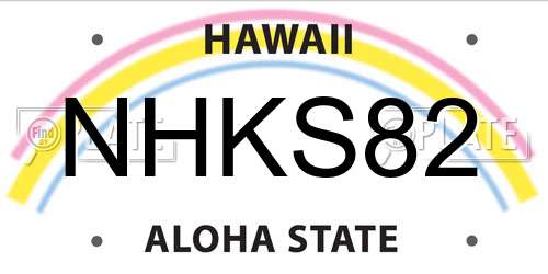 NHKS82 Hawaii License Plate