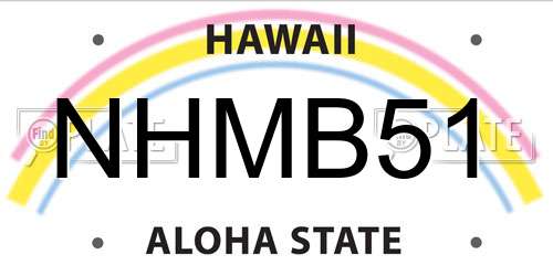 NHMB51 Hawaii License Plate