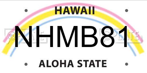 NHMB81 Hawaii License Plate